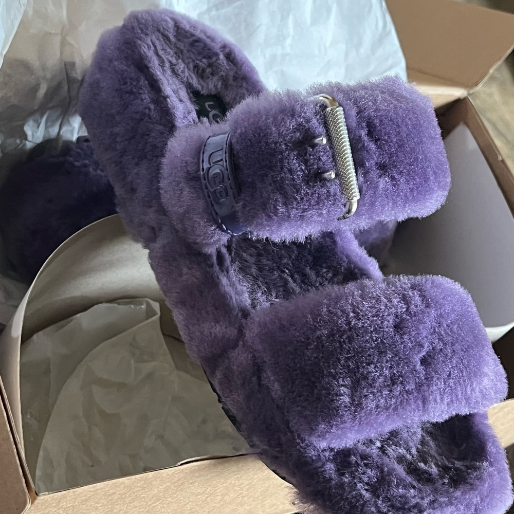UGG Purple Plush Slippers Cozy Comfort